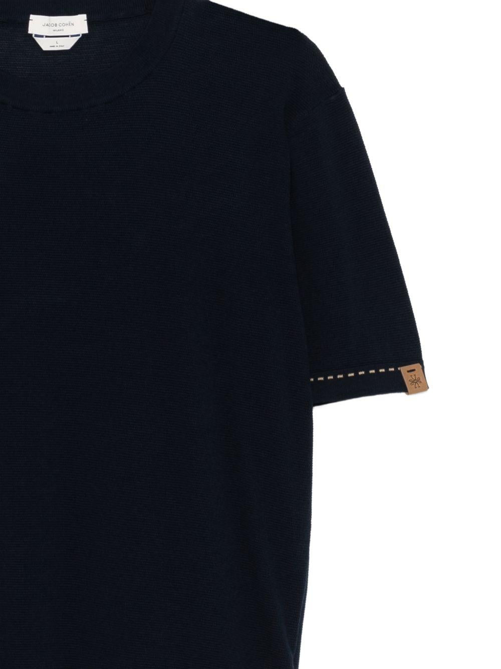 JACOB COHEN T-shirt blu navy con applicazione logo 