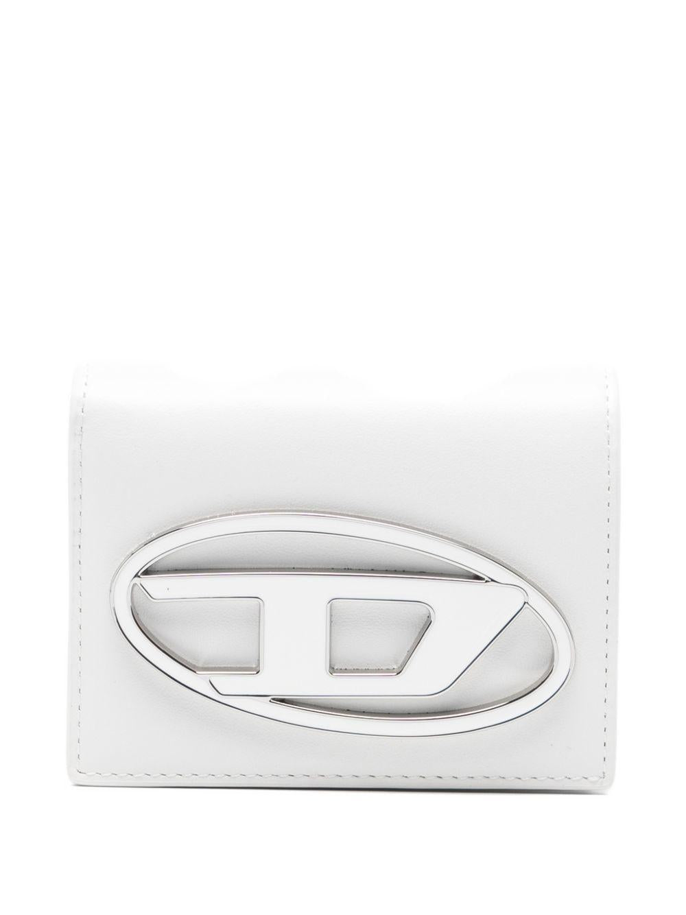 DIESEL Portafoglio in pelle bianca con logo 