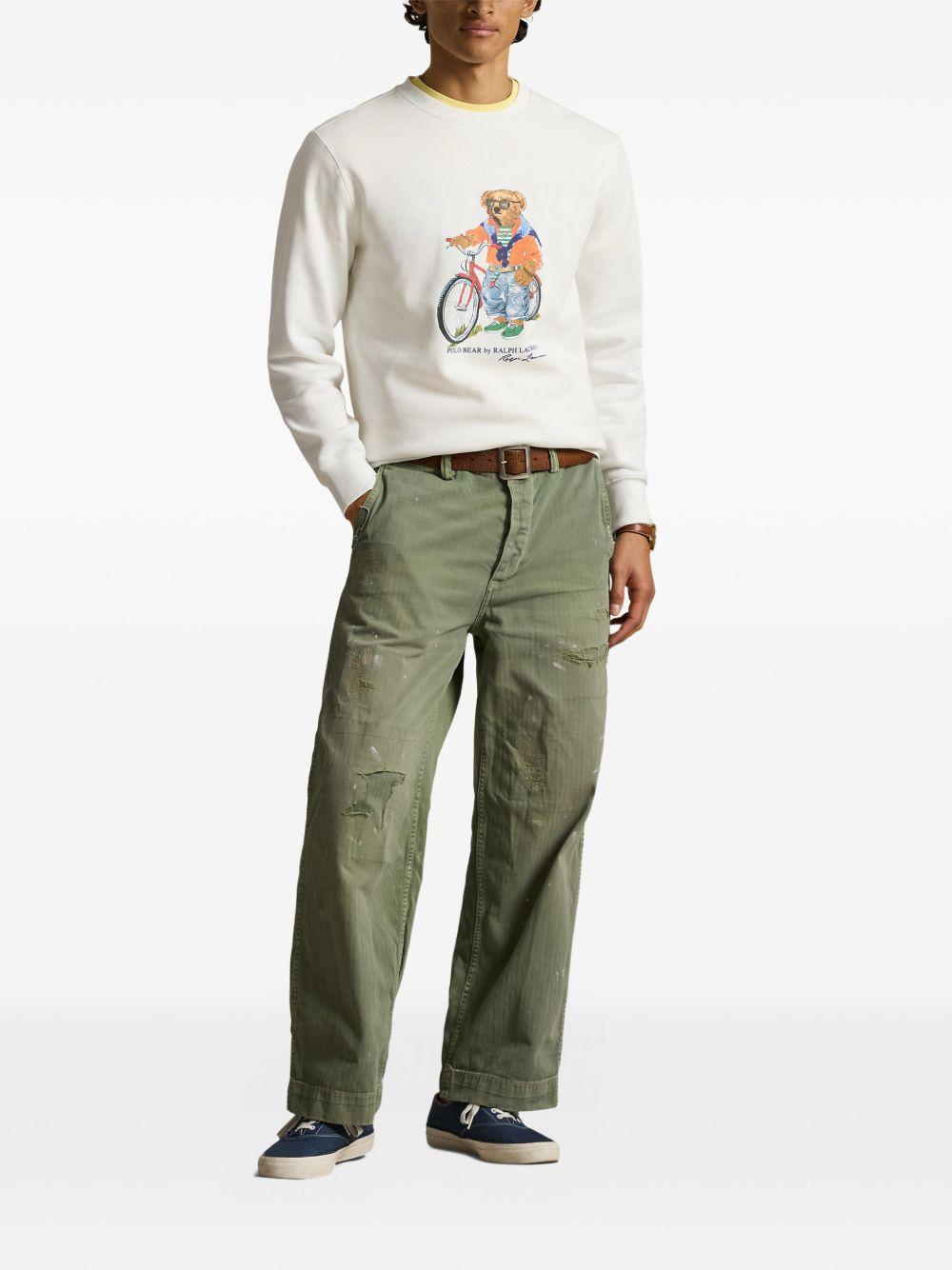 POLO RALPH LAUREN Maglia bianca girocollo con maniche lunghe 