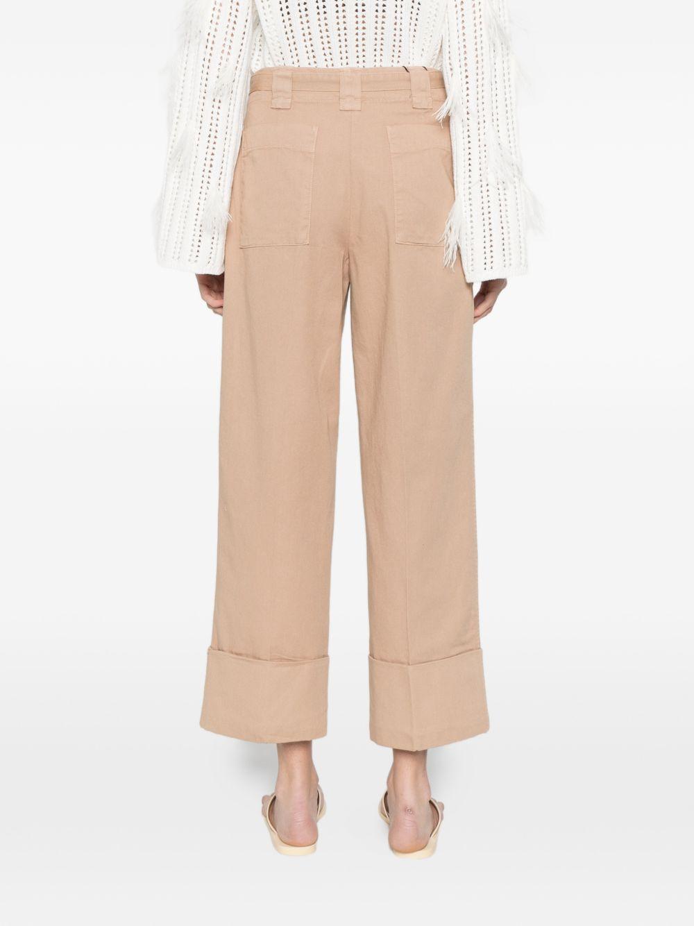 TWINSET Pantaloni beige con cintura logo 