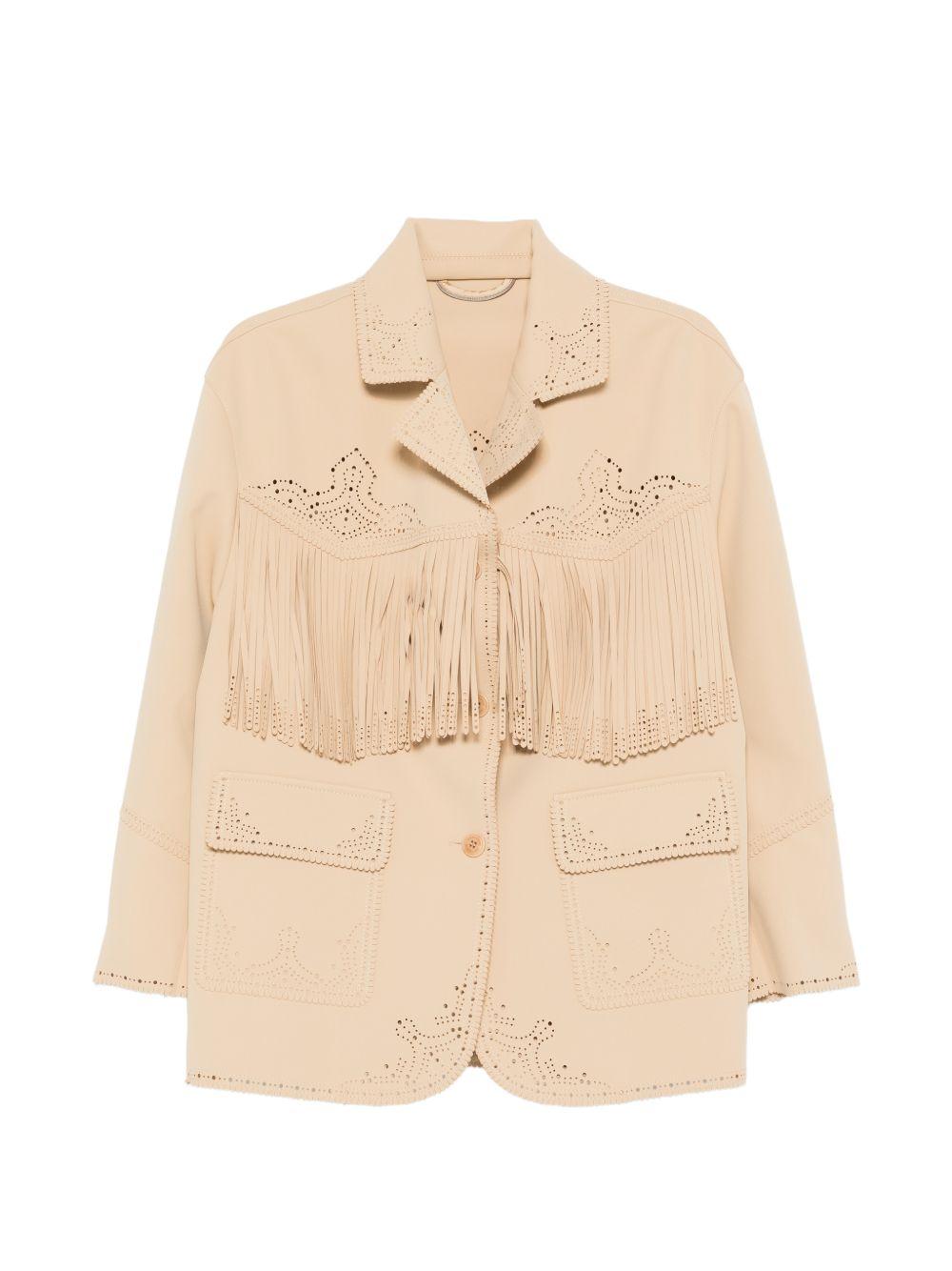 ERMANNO SCERVINO Blazer con frange beige 