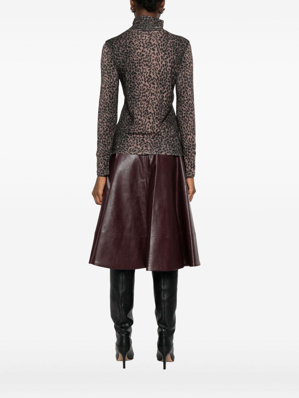 MAJESTIC FILATURES Maglia a collo alto animalier 