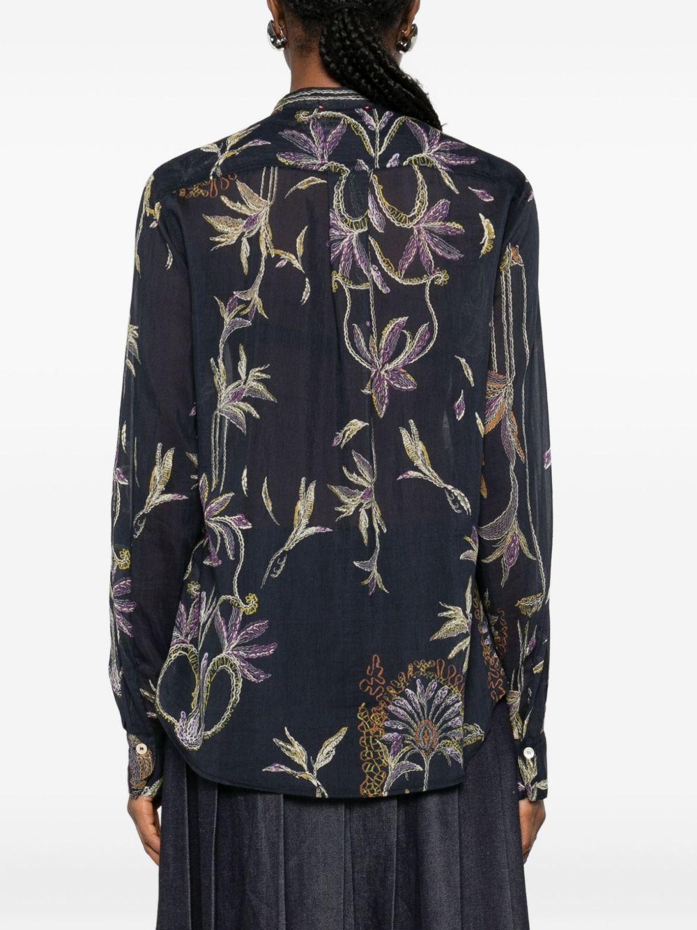 FORTE FORTE Camicia blu in cotone e seta 