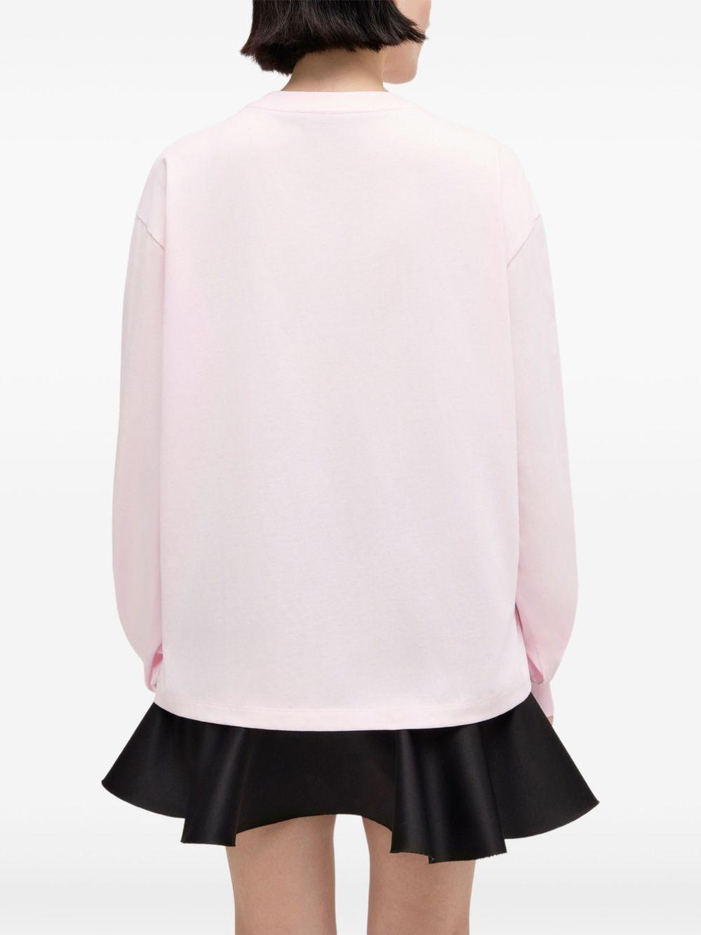 GANNI T-shirt con stampa grafica rosa chiaro 