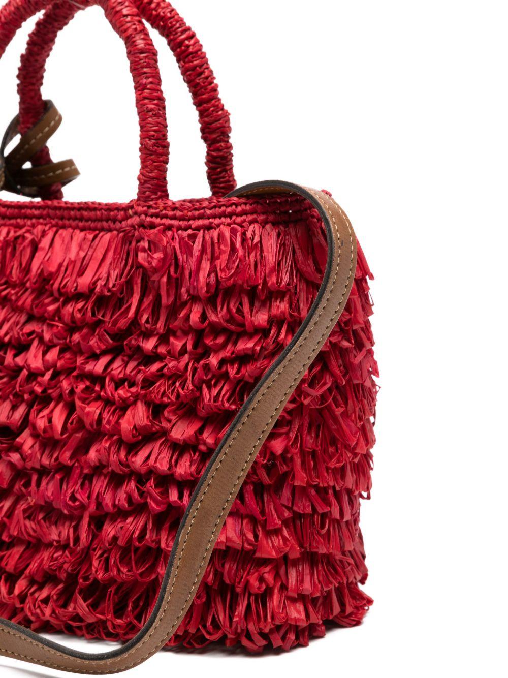 AFAR Borsa a mano Keisha in rafia rossa 