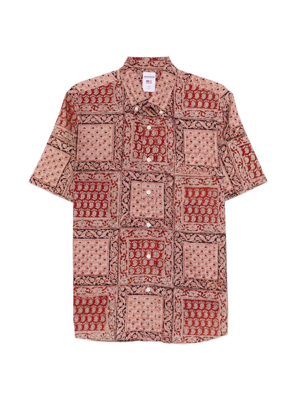 SEBAGO Camicia Crossriver in cotone stampato a maniche corte 