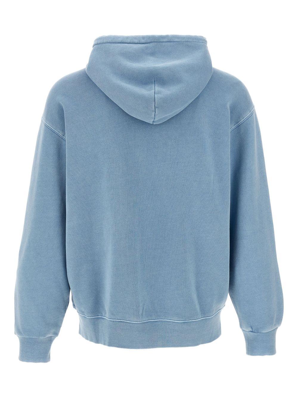 CARHARTT WIP Felpa con cappuccio in cotone azzurro con logo 