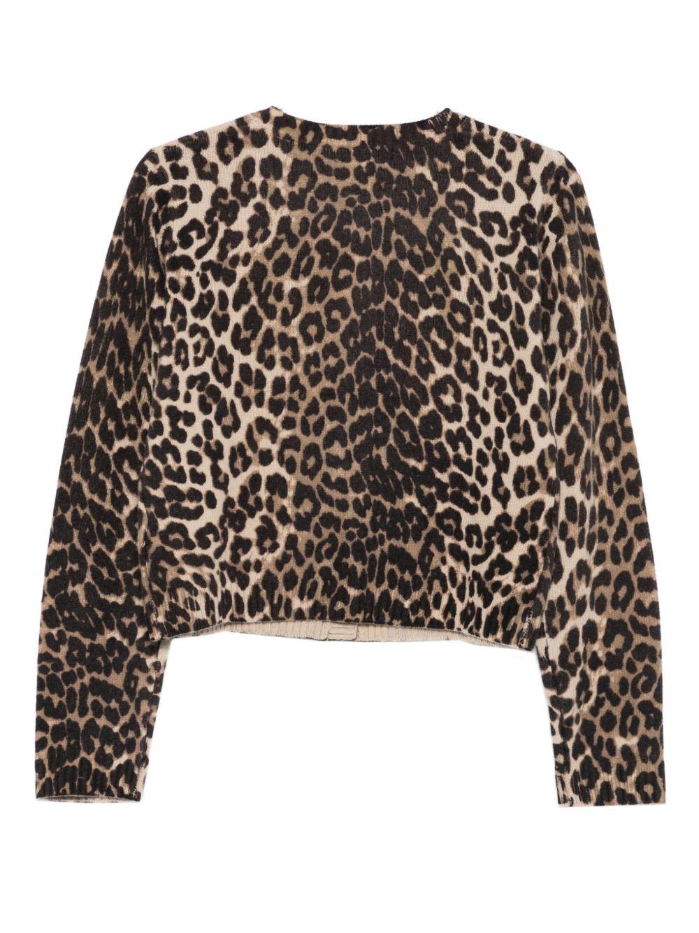 SEVENTY Cardigan con stampa leopardata in lana 