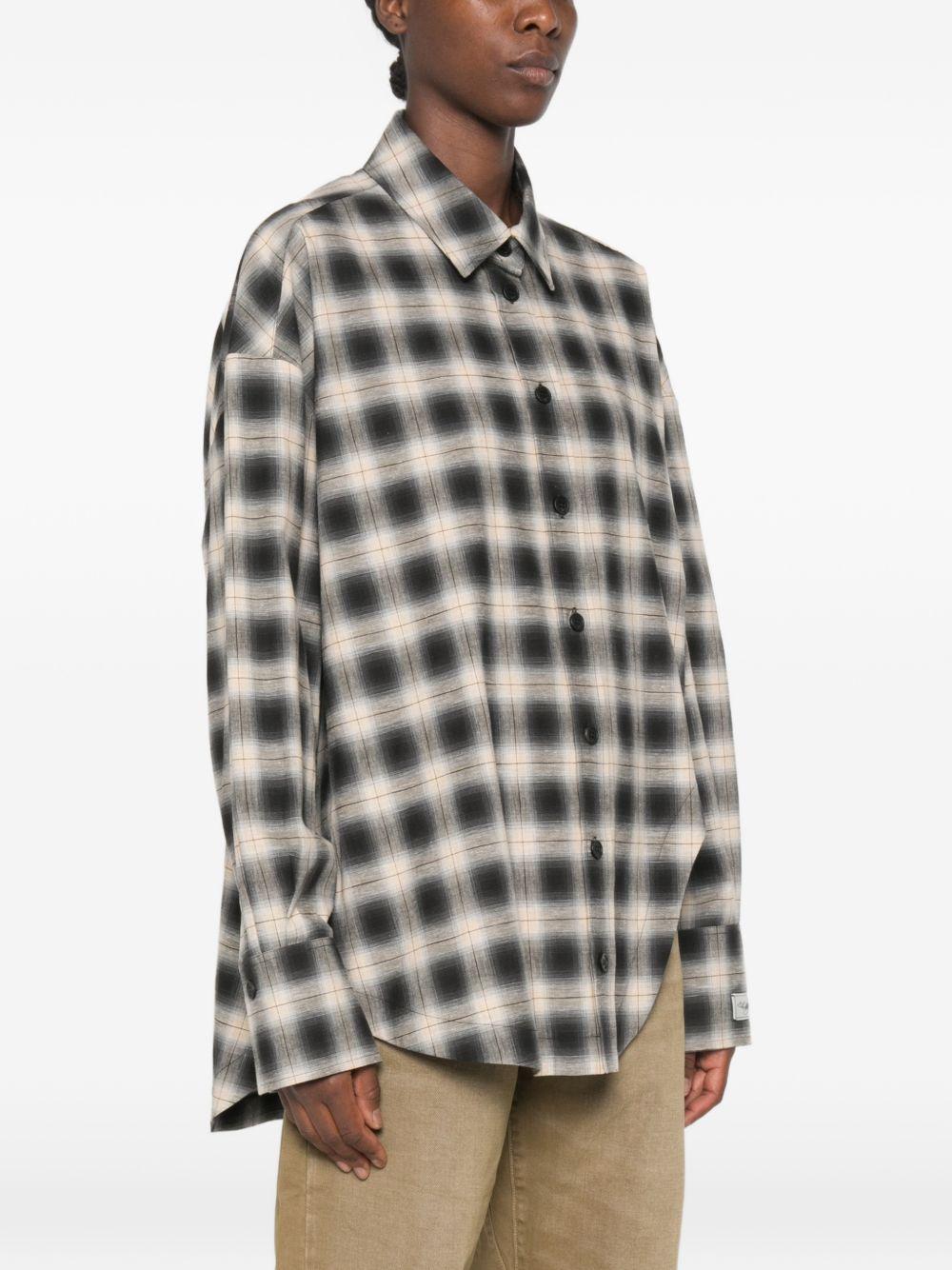 THE ATTICO Camicia oversize a quadri in cotone 