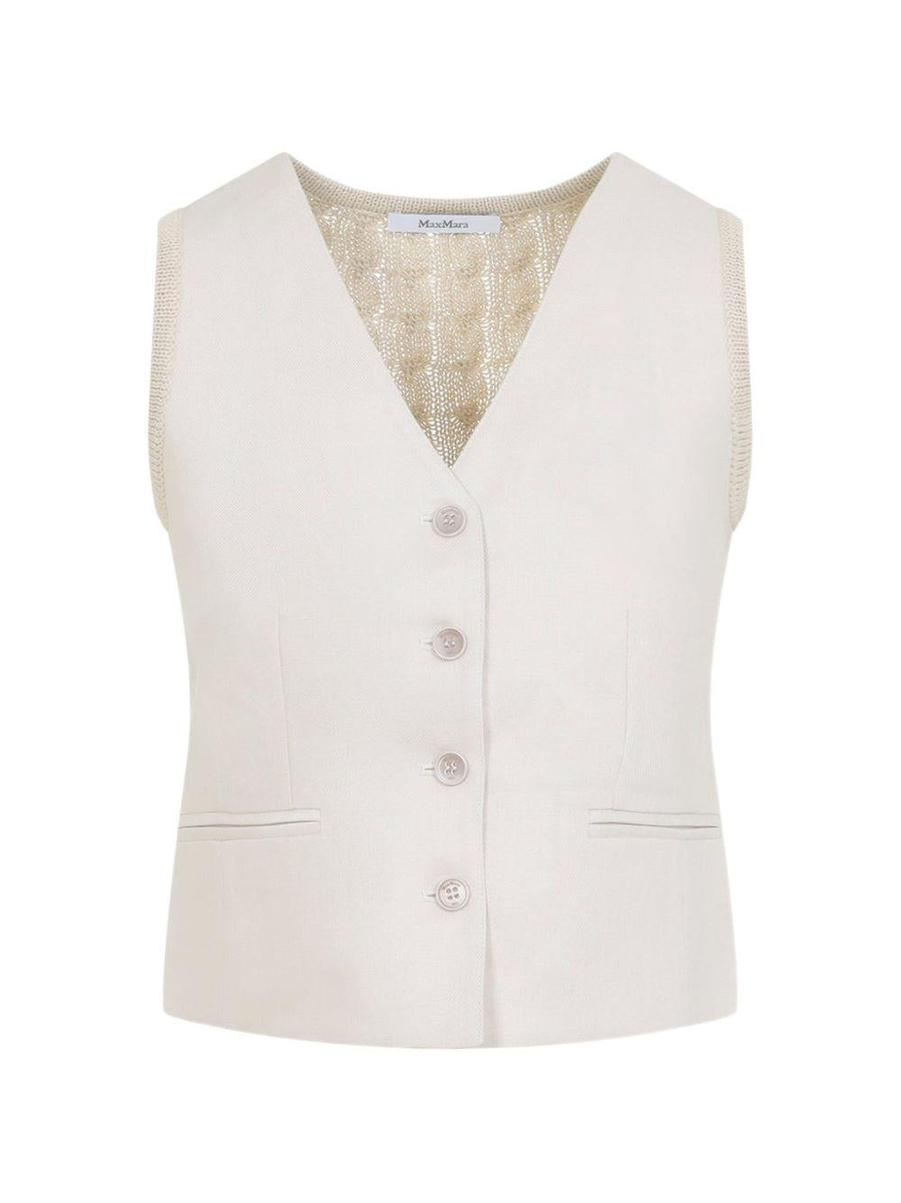 MAX MARA Gilet Mxmcalibri in lino combinato 