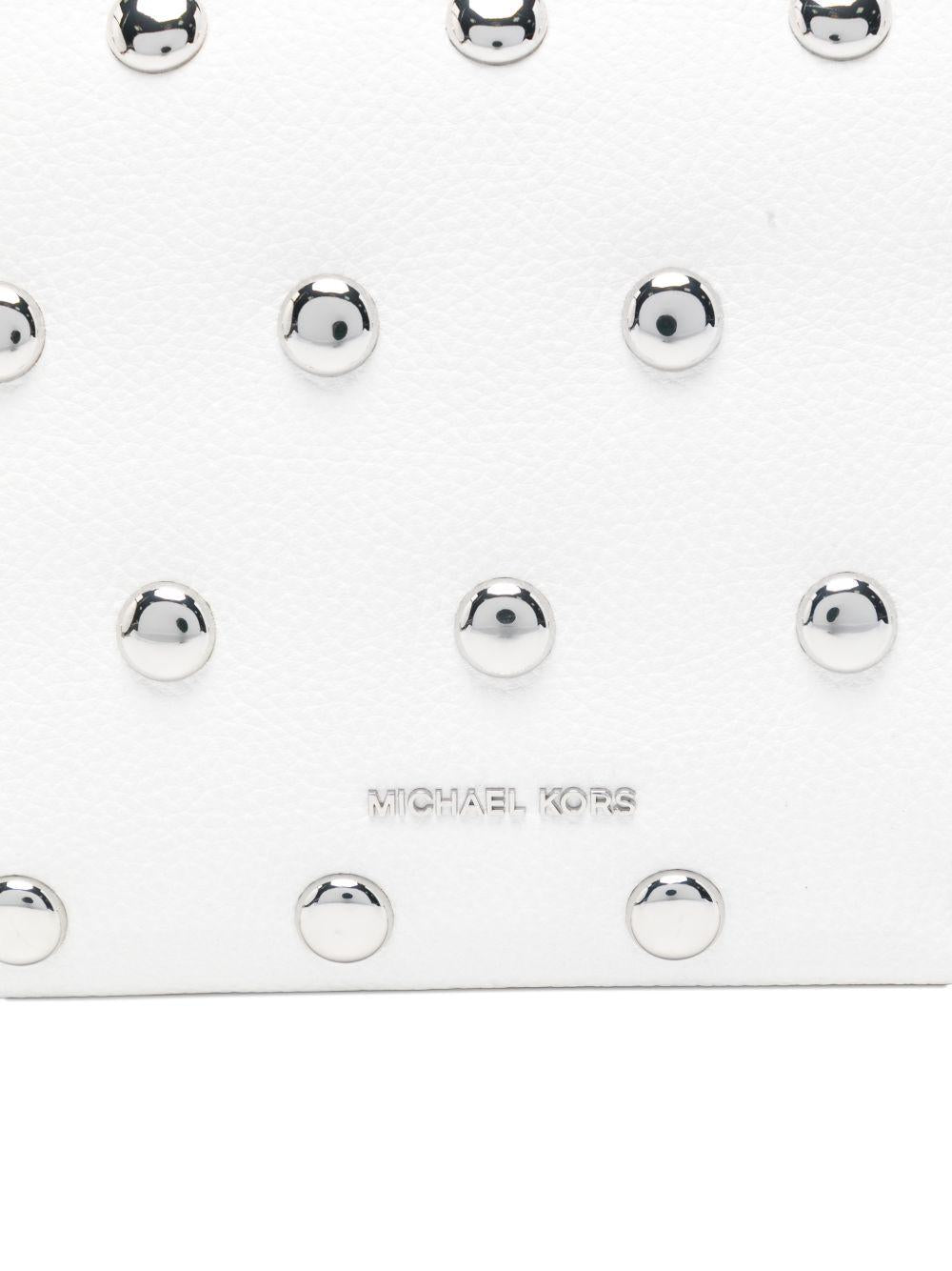 MICHAEL KORS Borsa a spalla bianca con borchie 