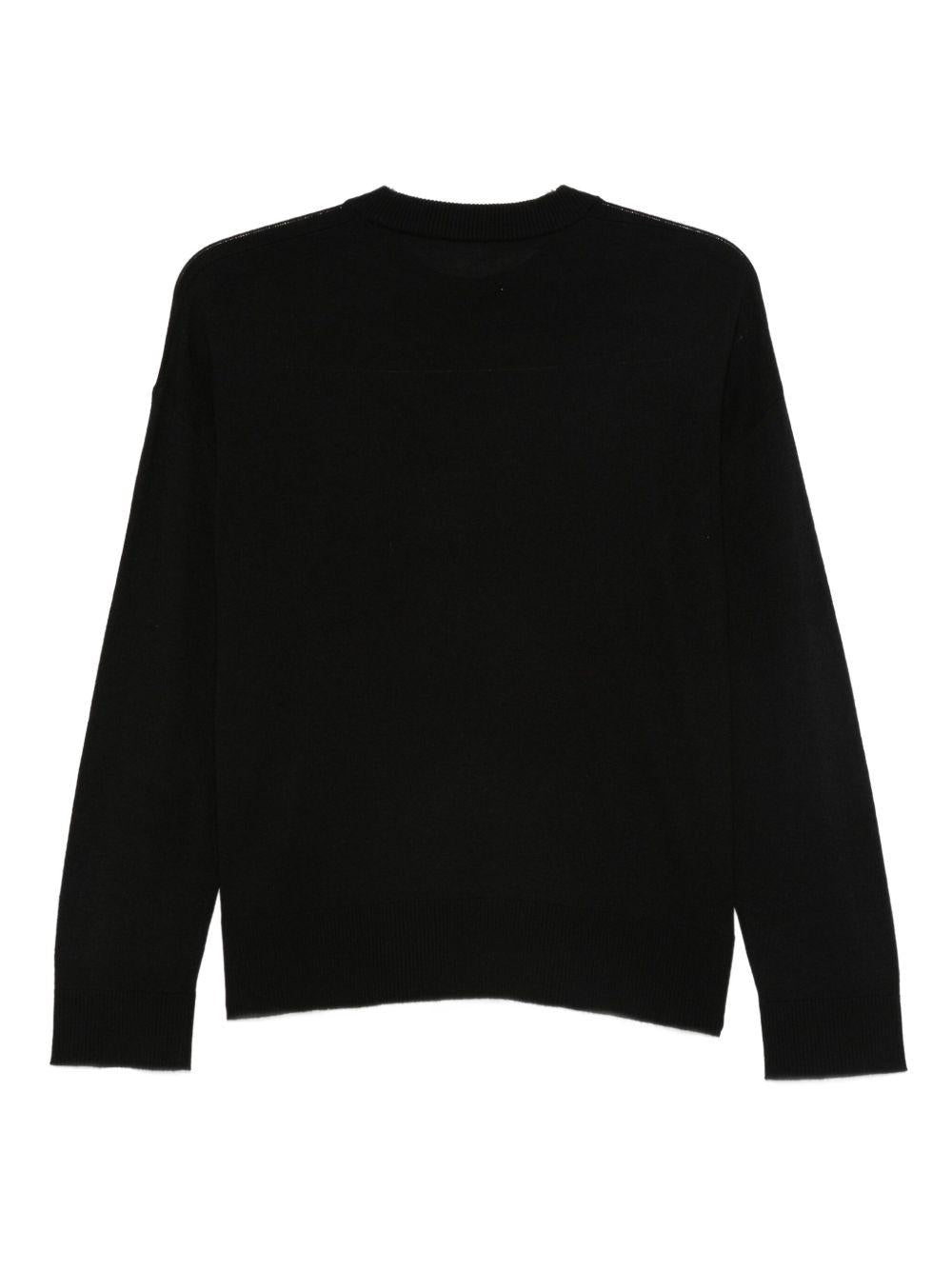 LIUJO Maglia girocollo nera con logo 