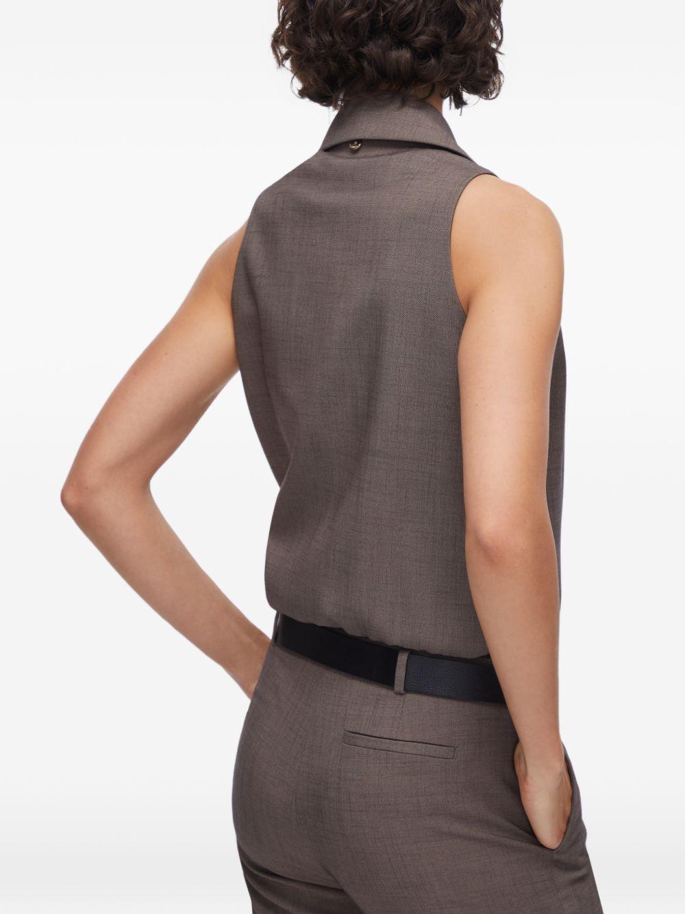 LIUJO Top body elegante marrone senza maniche 