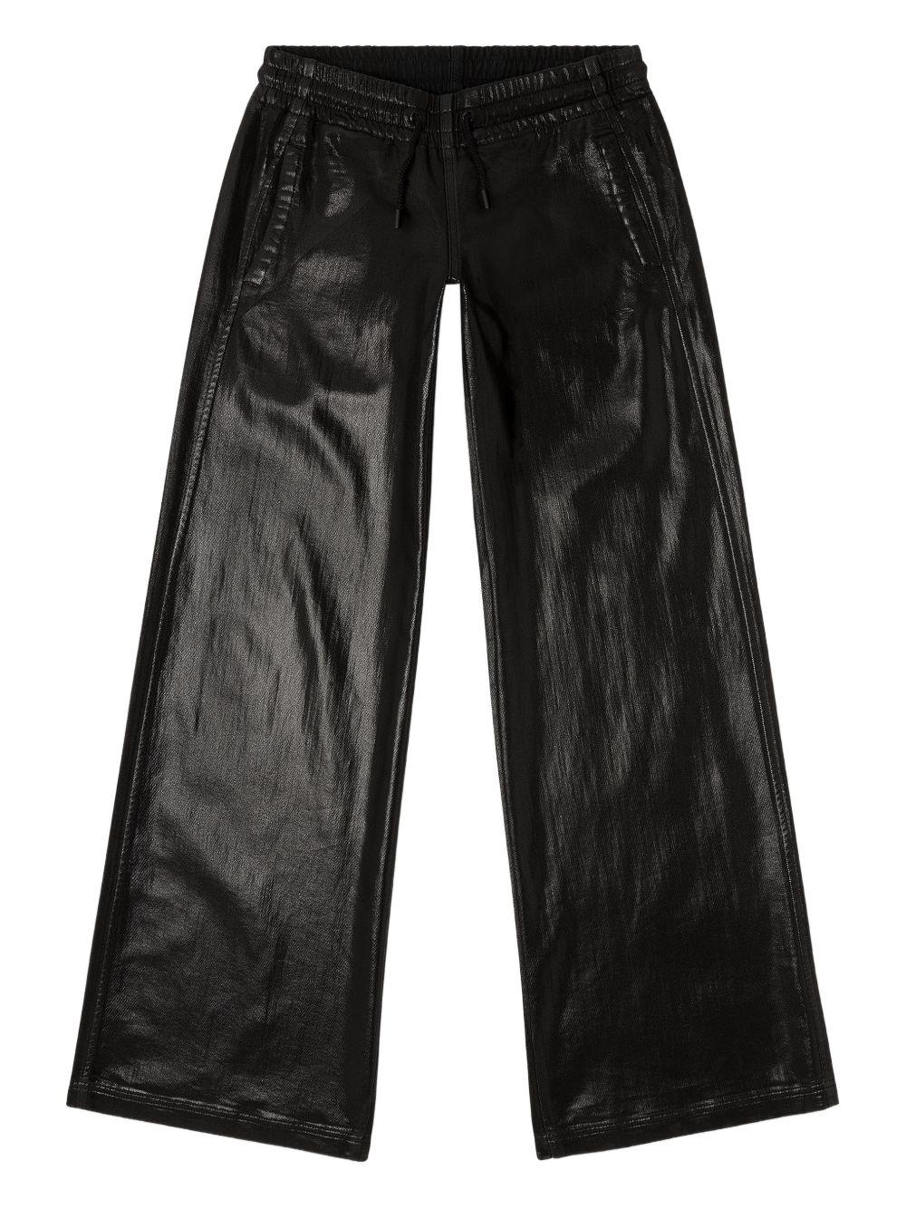 DIESEL pantaloni nero effetto pelle 