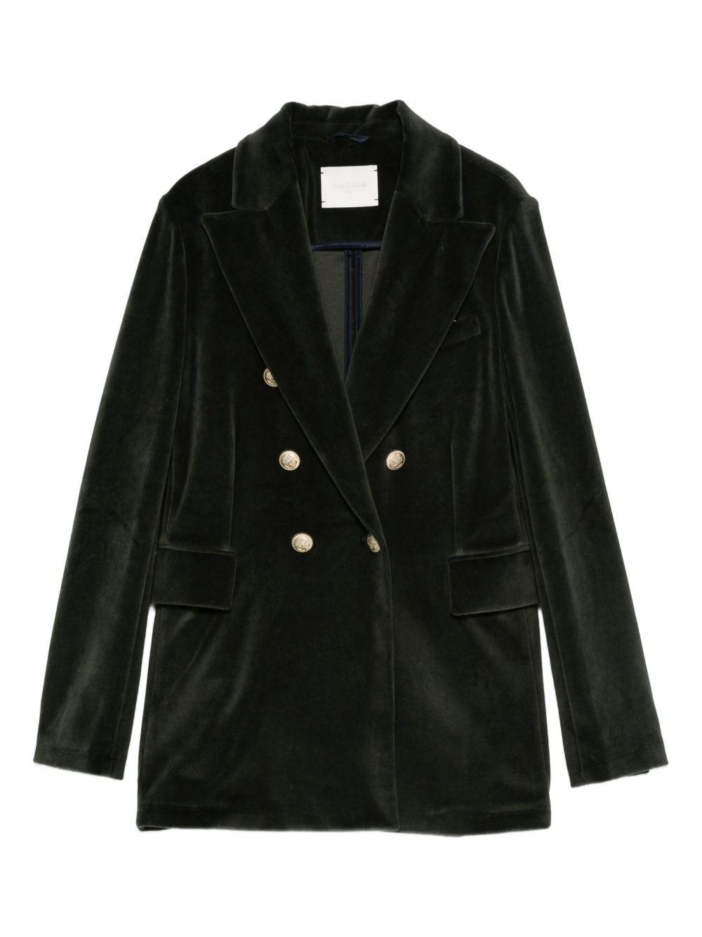 CIRCOLO 1901 Blazer doppiopetto in velluto verde 