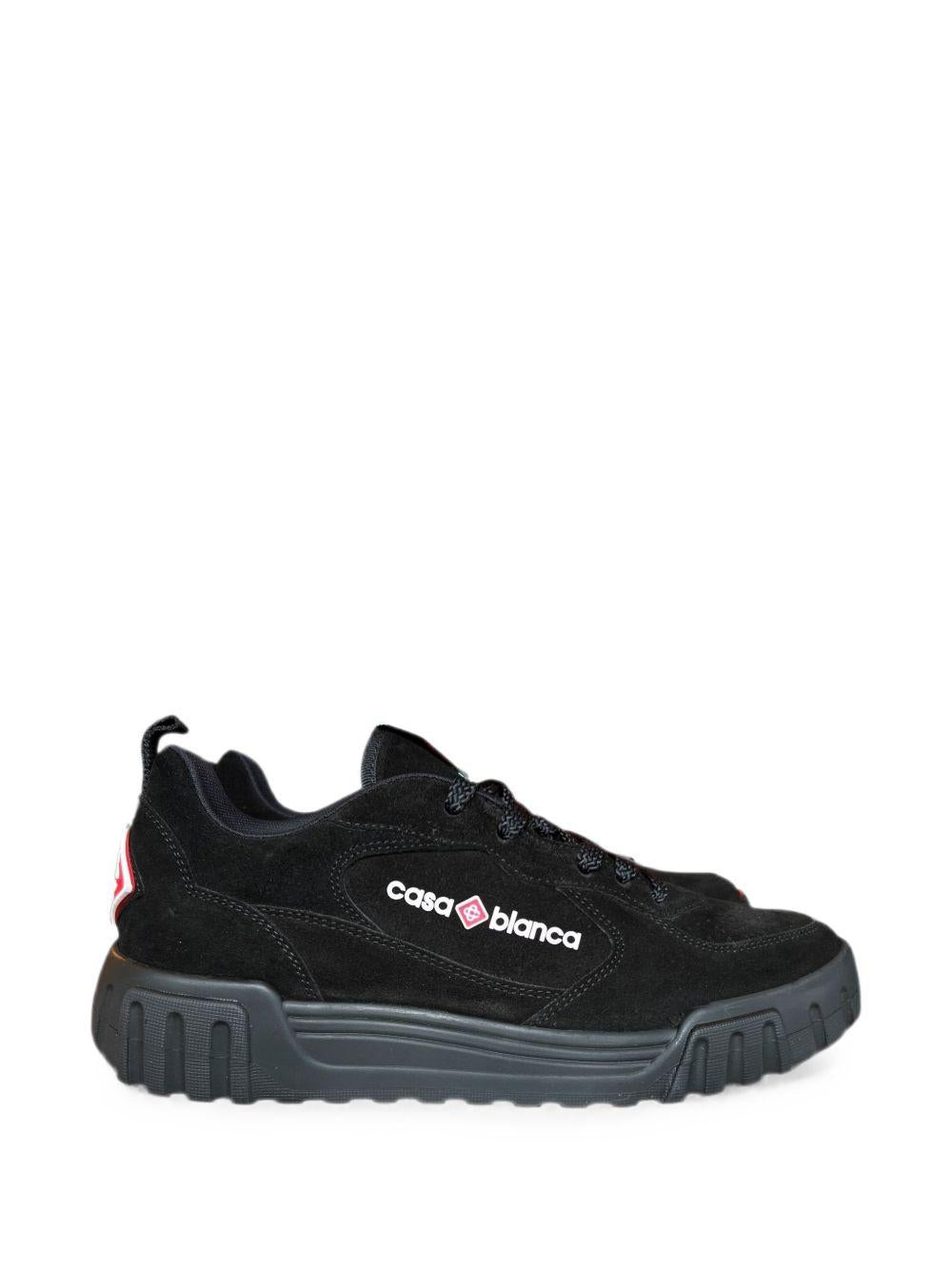 CASABLANCA Sneakers Court in pelle scamosciata nera 
