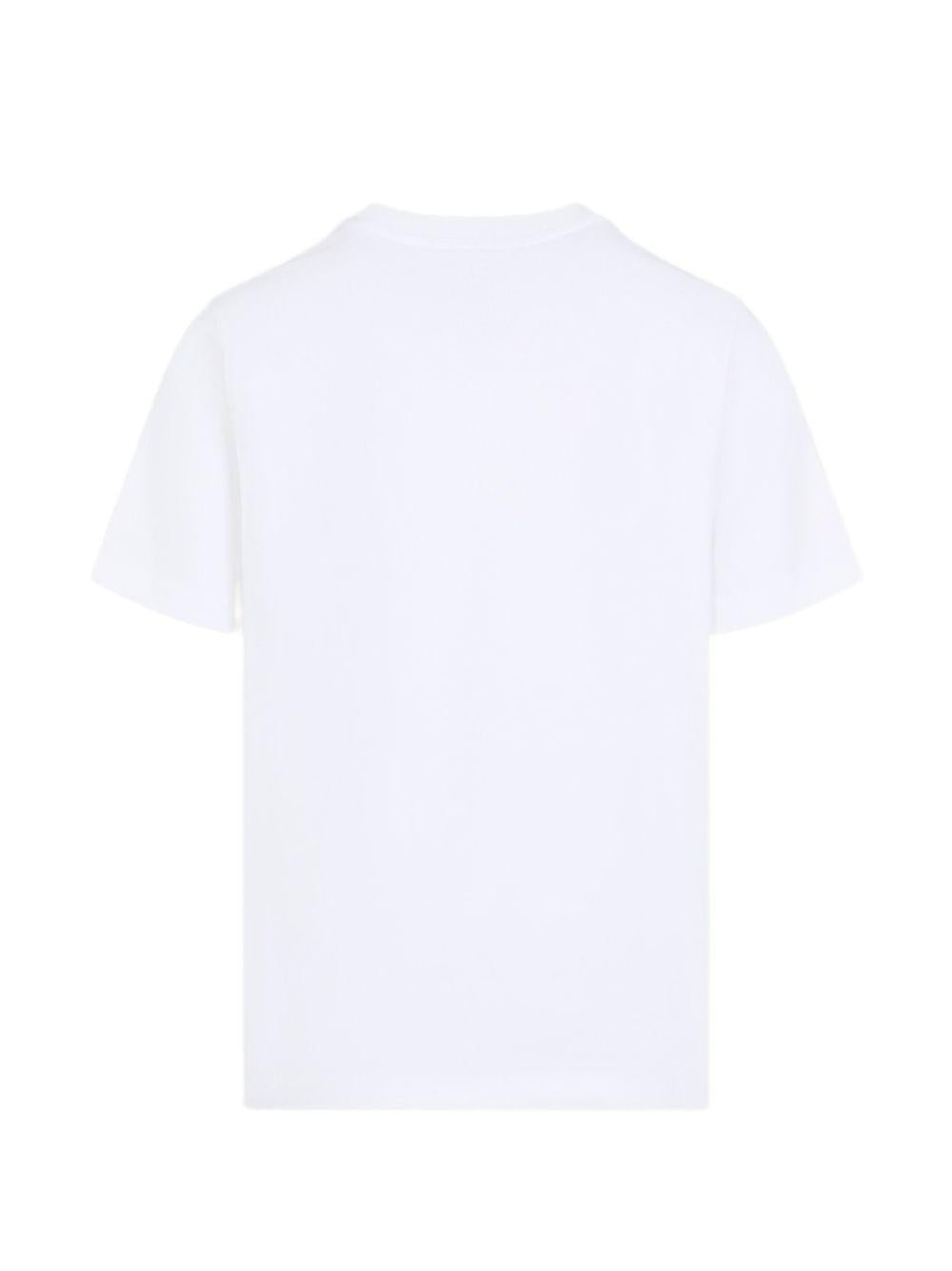 CASABLANCA T-shirt Stacked Logo in cotone bianco 