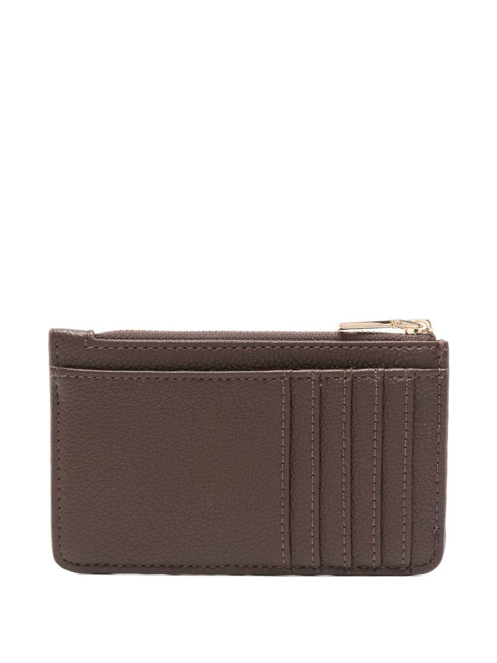 LOVE MOSCHINO Portafoglio marrone con logo oro 