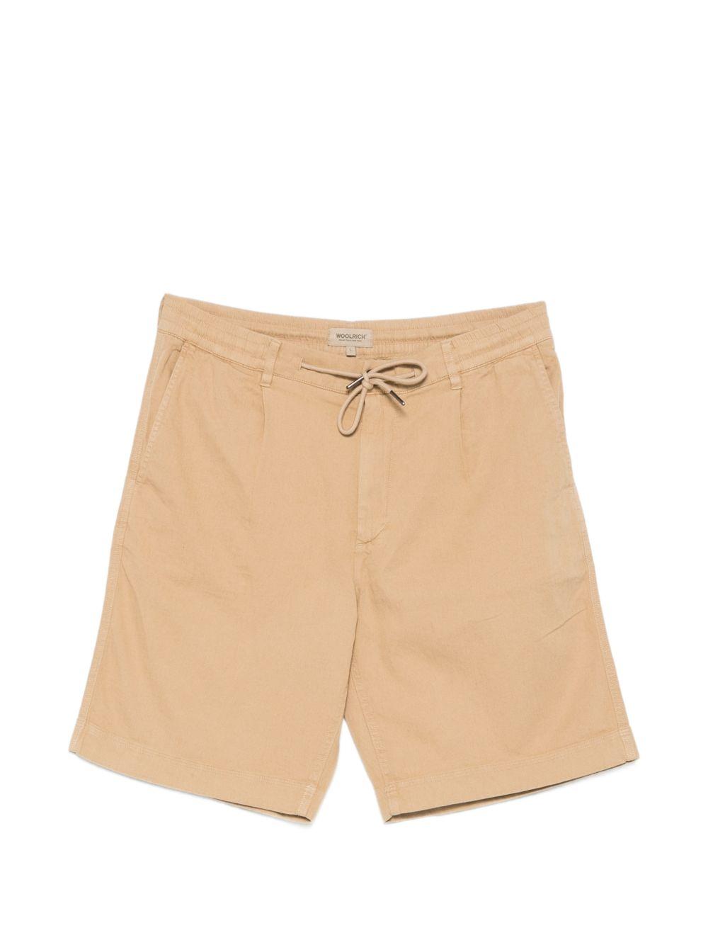 WOOLRICH Shorts in lino misto cotone color cammello 