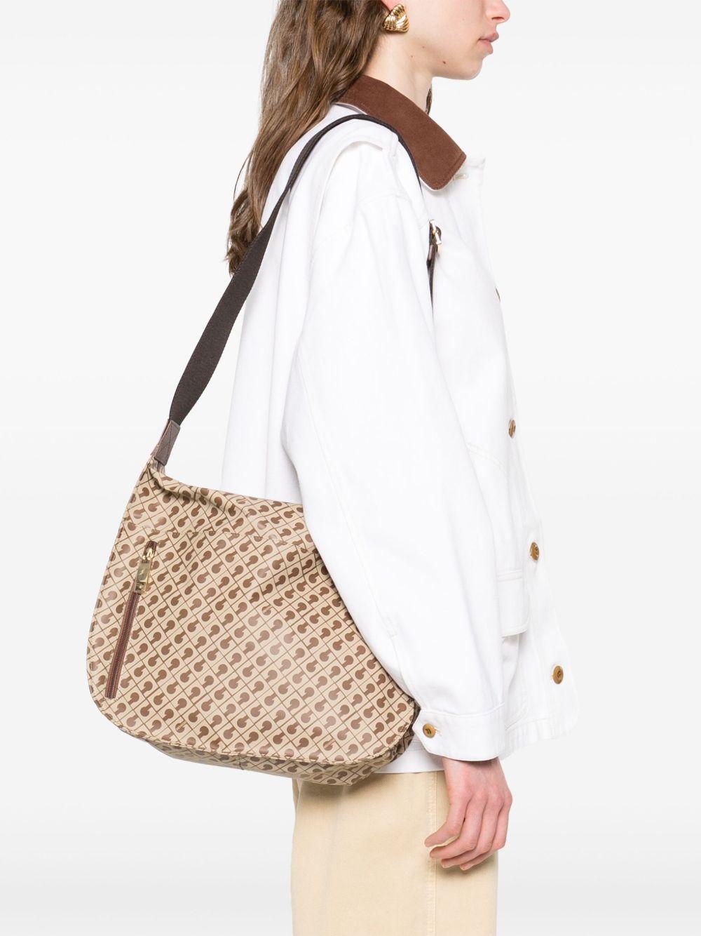 GHERARDINI Borsa a spalla Softy Tabacco con monogram 