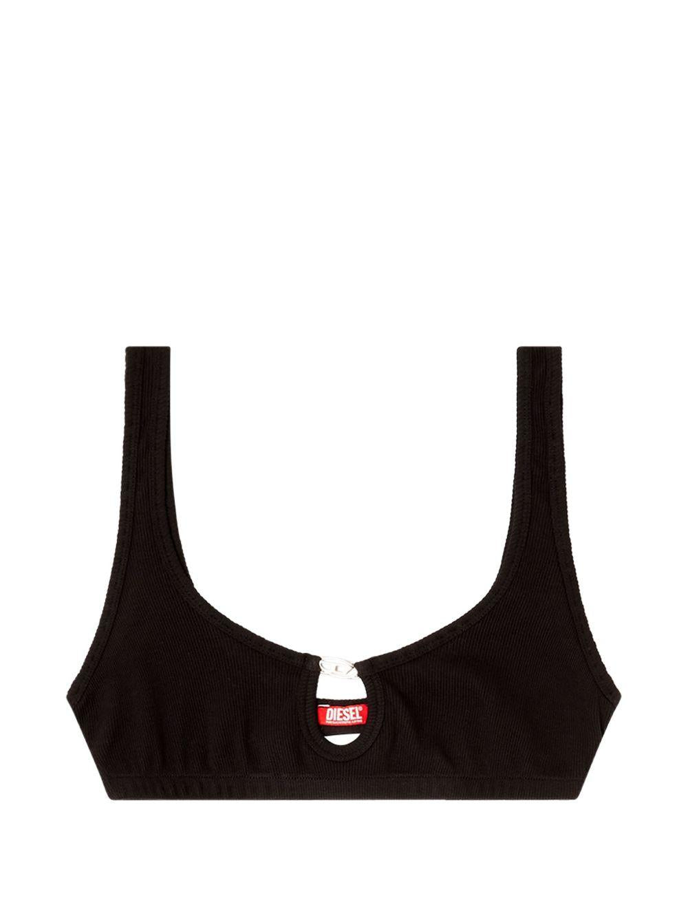 DIESEL Top nero in cotone elasticizzato 
