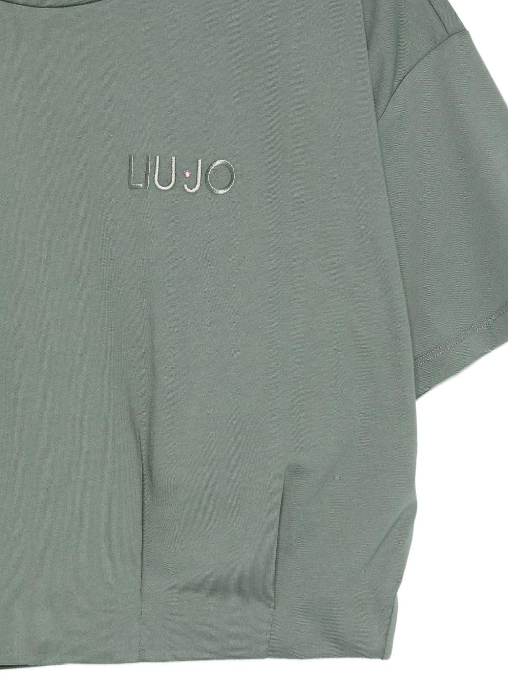 LIUJO T-shirt corta verde pastello 