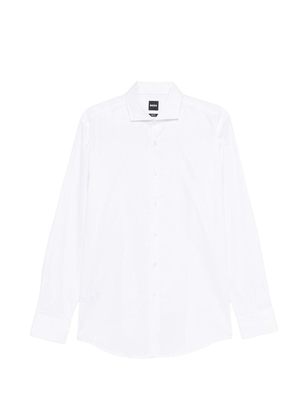 BOSS Camicia H Hank in cotone elasticizzato bianco 