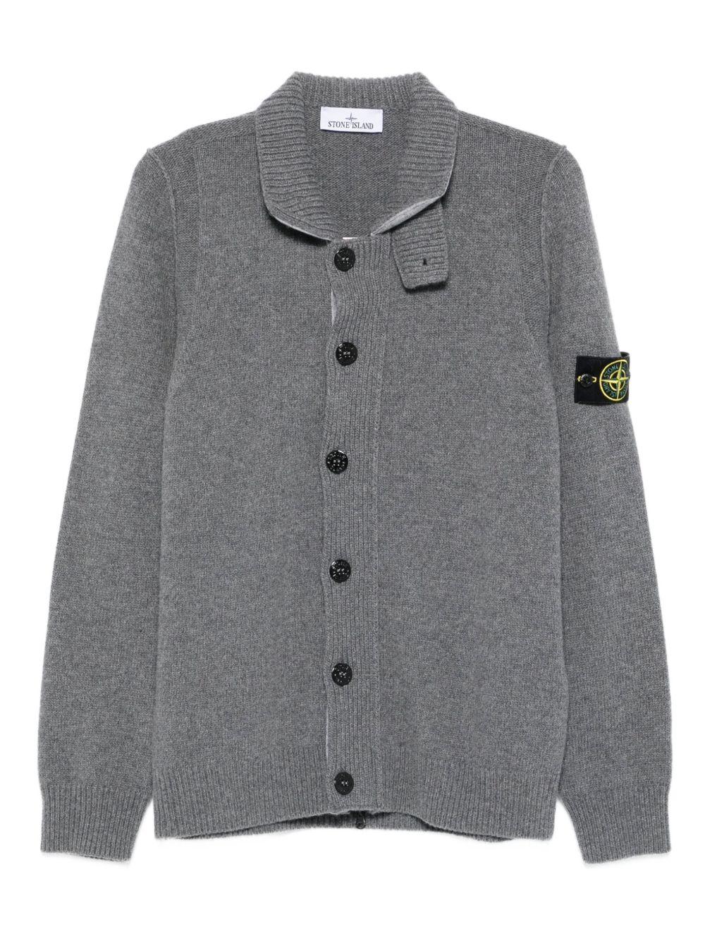STONE ISLAND Cardigan con bottoni e patch logo 