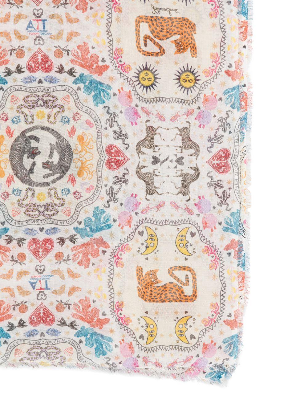 FALIERO SARTI Foulard Poly multicolore in cotone misto seta 