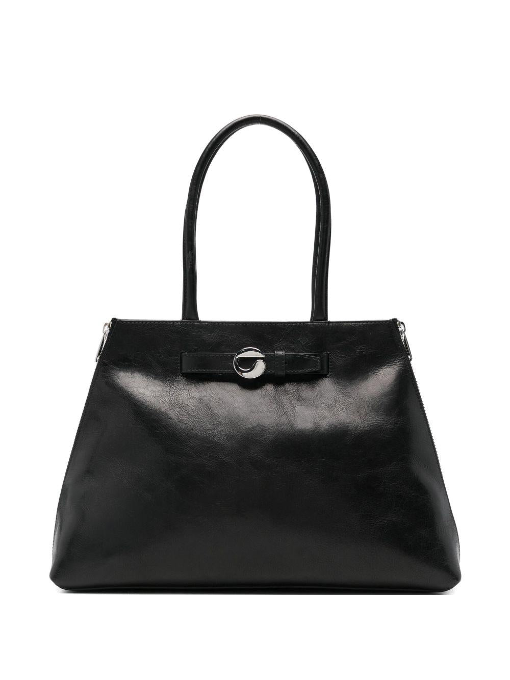 COPERNI Borsa tote Data Bag in pelle di vitello nero 