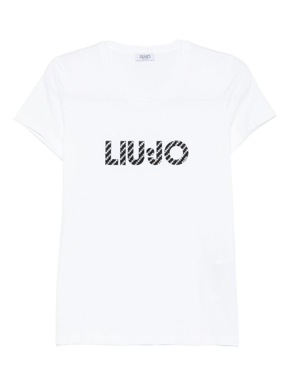 LIUJO T-shirt girocollo bianca con stampa 