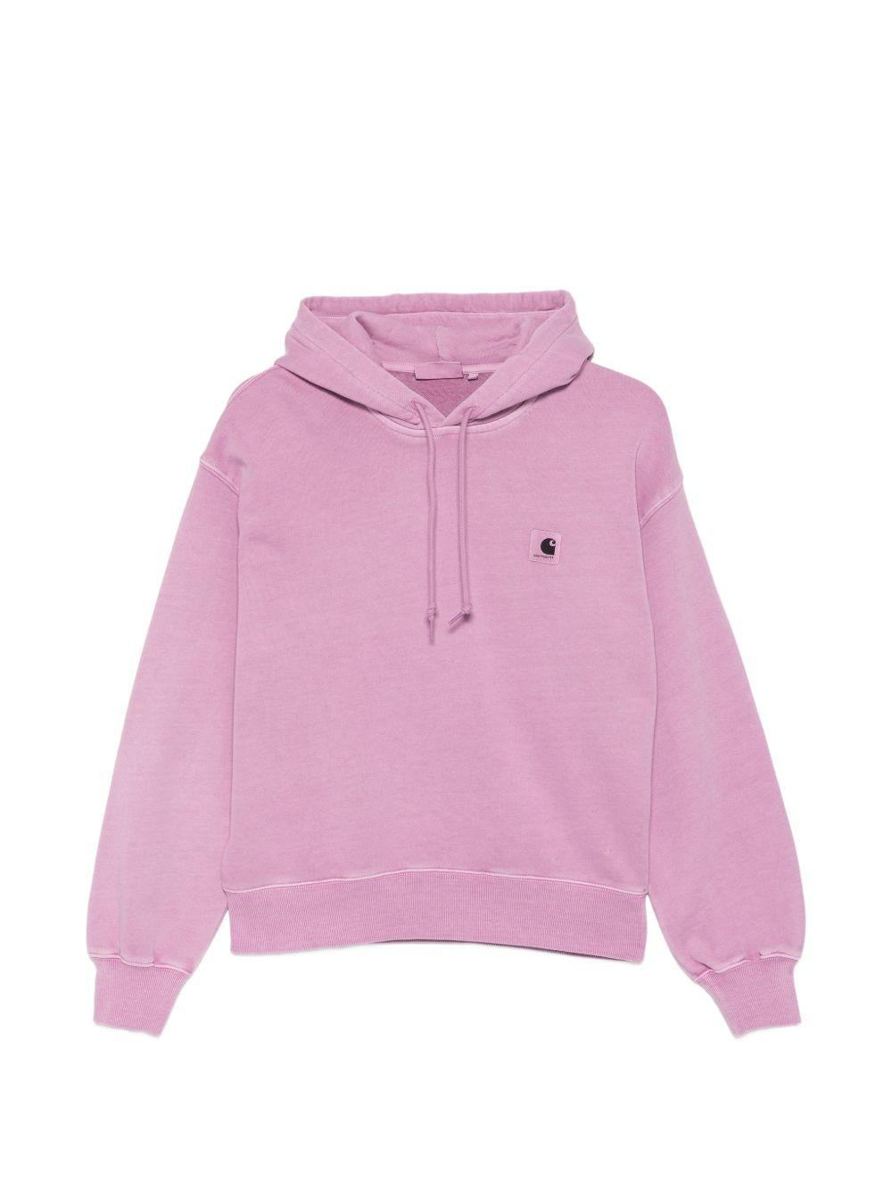 CARHARTT WIP Felpa rosa con cappuccio e logo frontale 