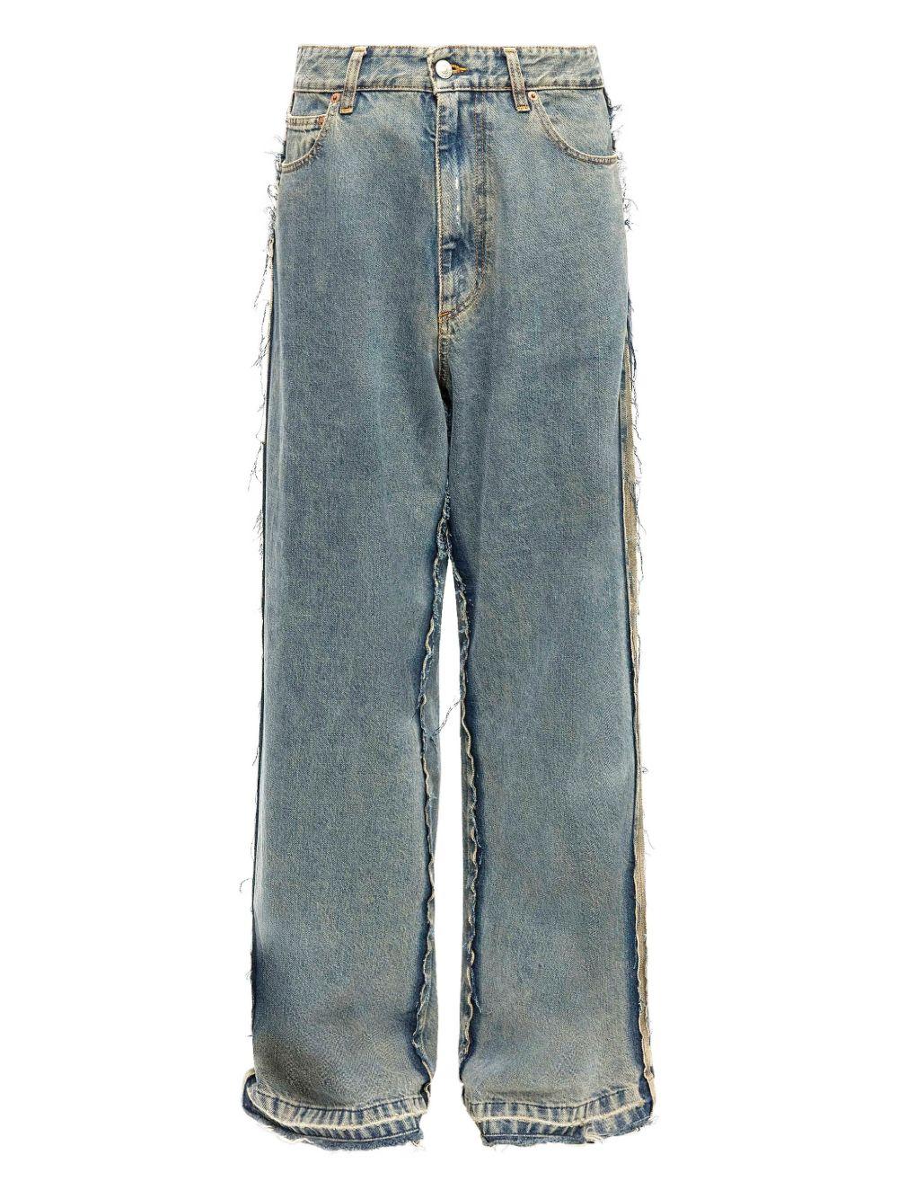 MM6 MAISON MARGIELA Jeans wide leg con cuciture in vista 