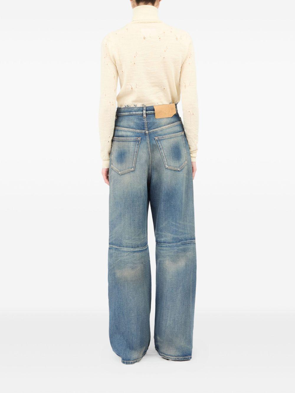 MM6 MAISON MARGIELA Jeans wide leg con dettagli sfilacciati 