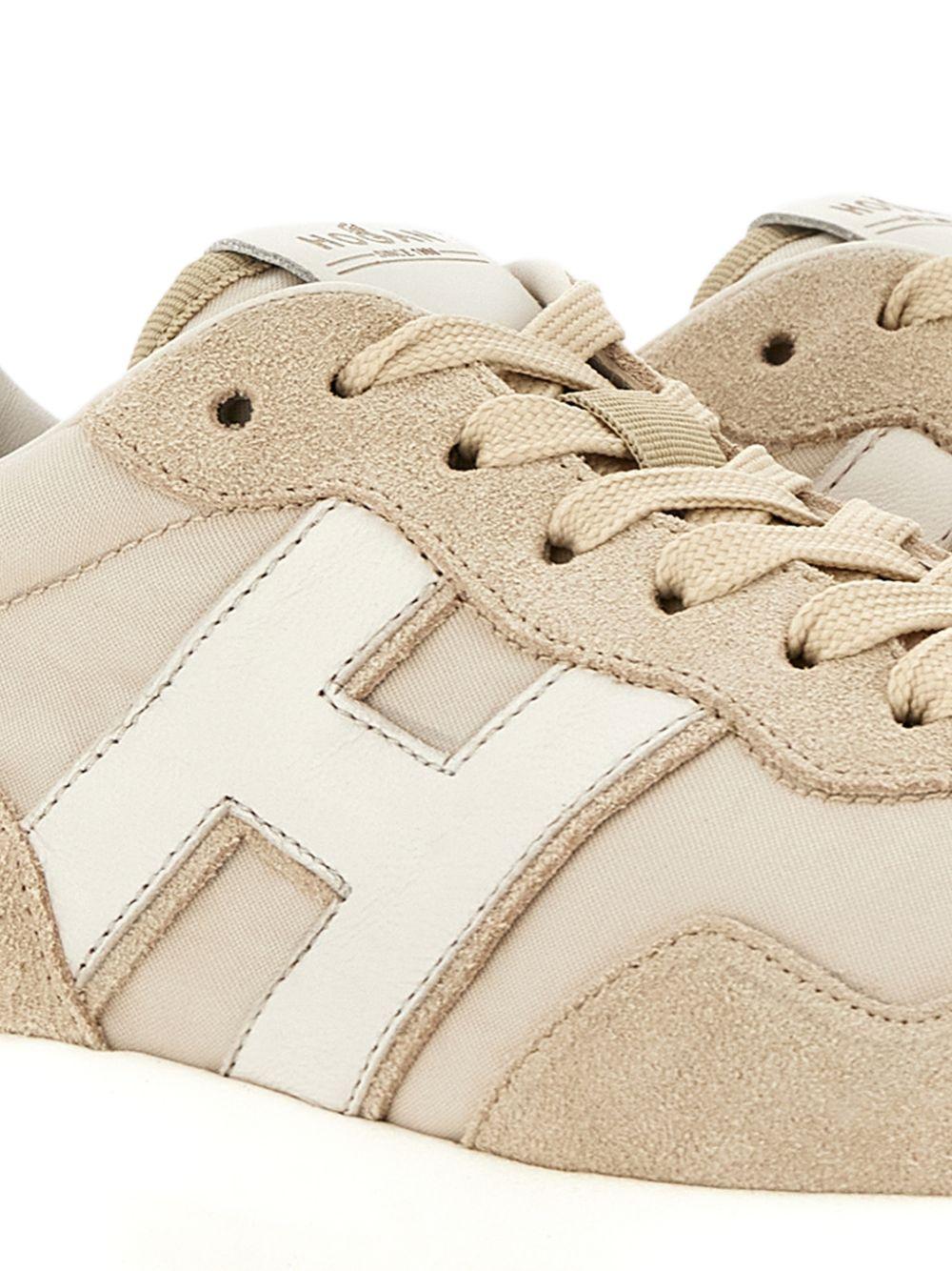 HOGAN Sneakers H641 in pelle beige<BR/> 
