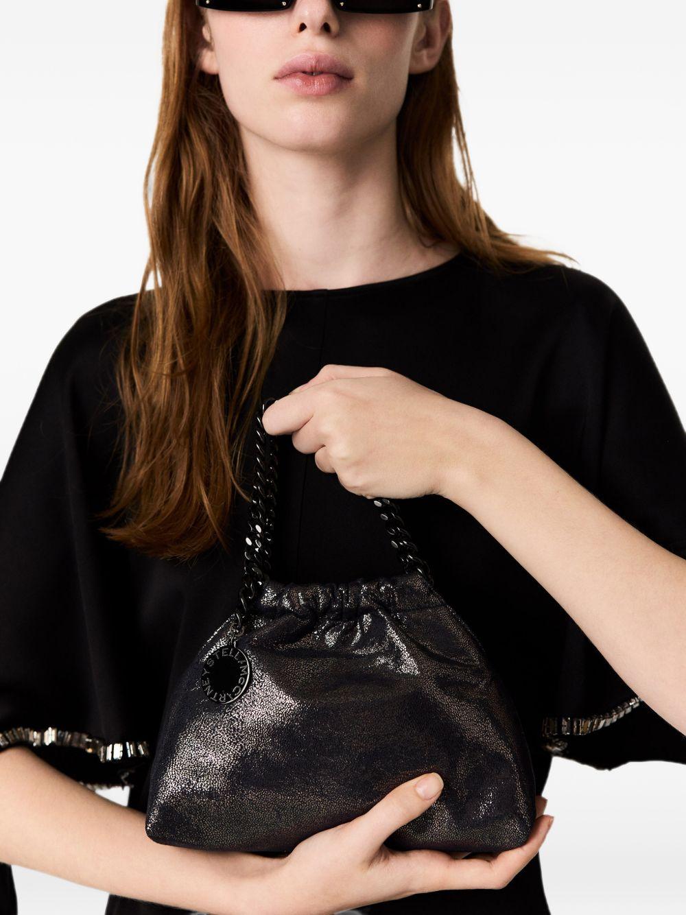 STELLA MCCARTNEY Borsa Falabella Mini Drawstring blu in materiale vegano 