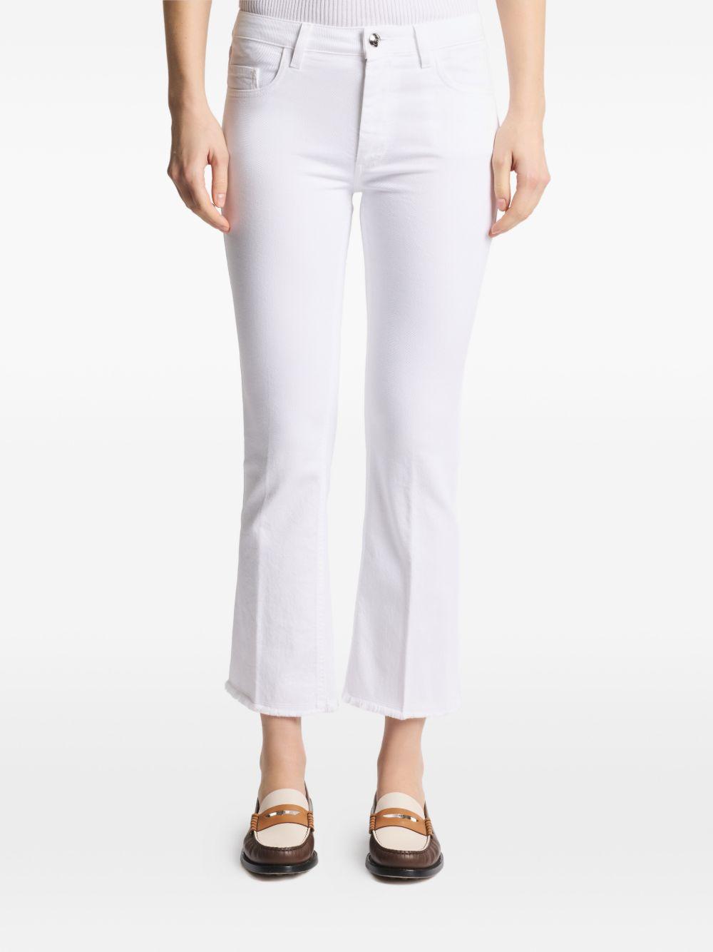 FAY Jeans bootcut in cotone bianco con cinque tasche 