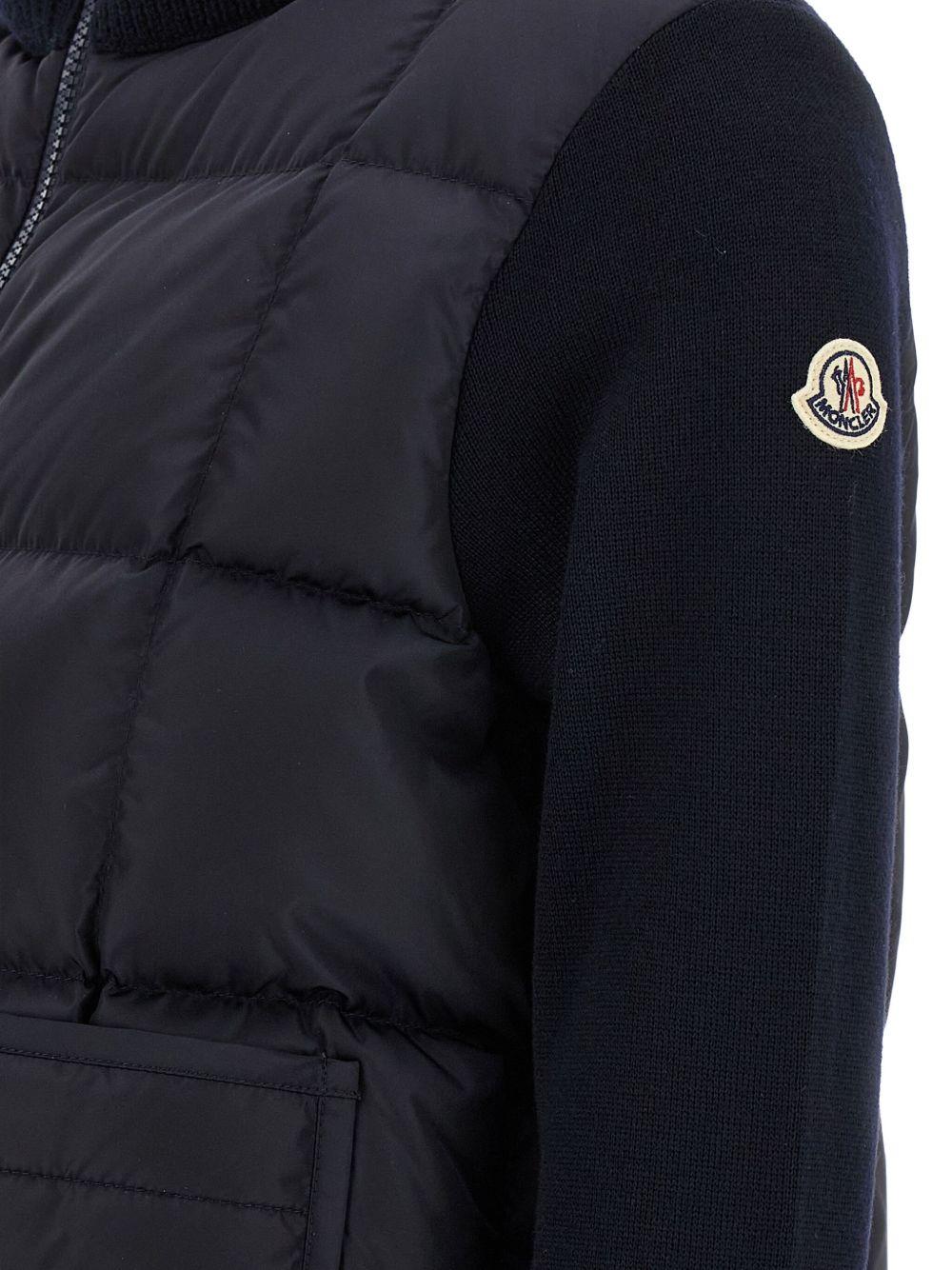 MONCLER Piumino con inserti in maglia 
