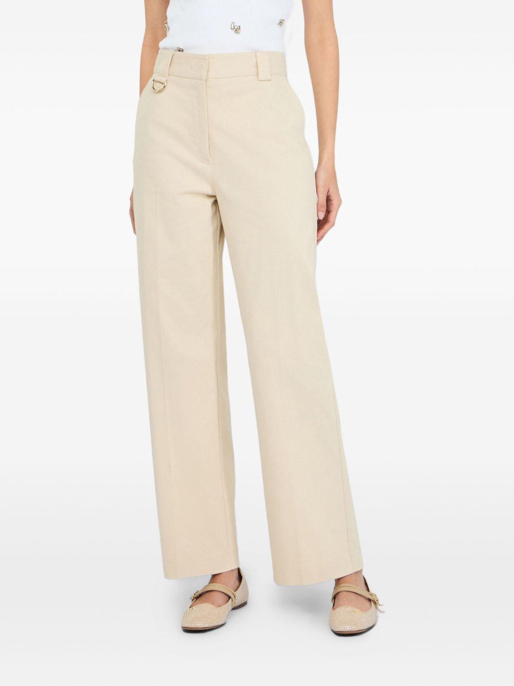 LIUJO Pantaloni beige con tasche laterali 