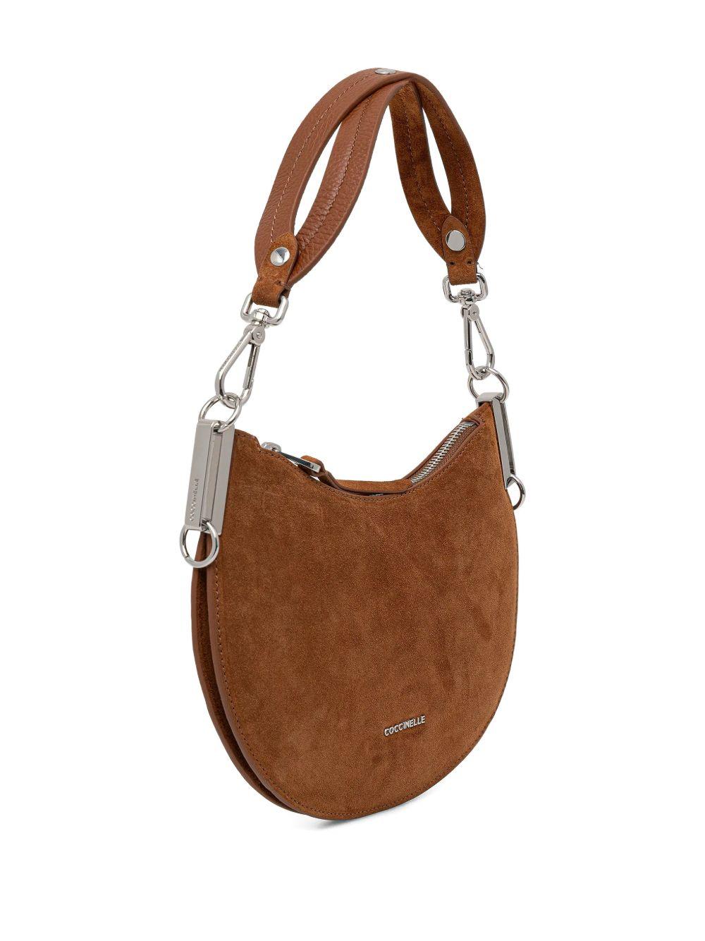 COCCINELLE Borsa a spalla in suede marrone 