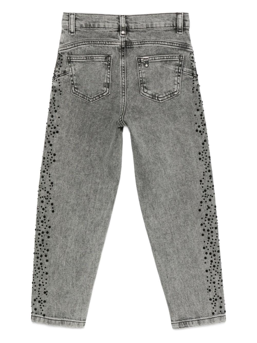 LIUJO Jeans grigi con strass 