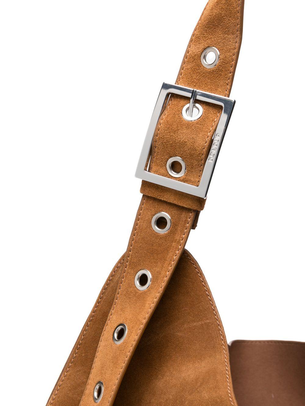 DONDUP Borsa a spalla Big Hobo in camoscio marrone 