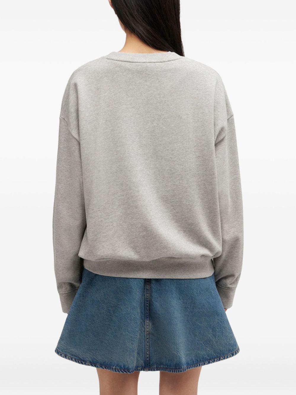 GANNI Felpa in cotone con stampa gatto 