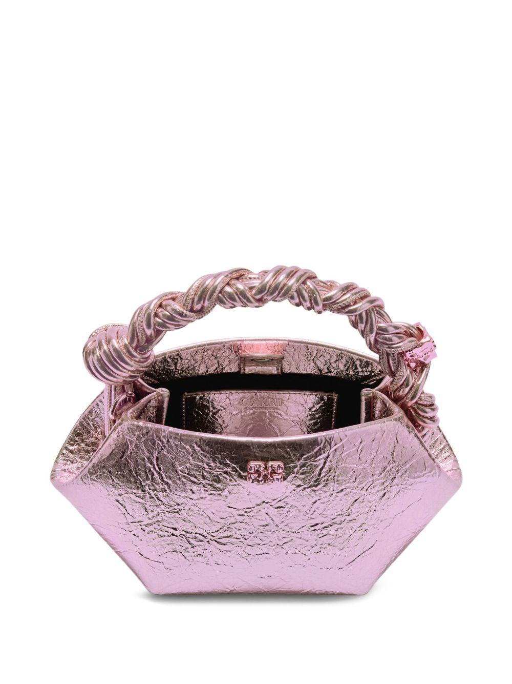 GANNI Borsa Metallic Mini Bou rosa 
