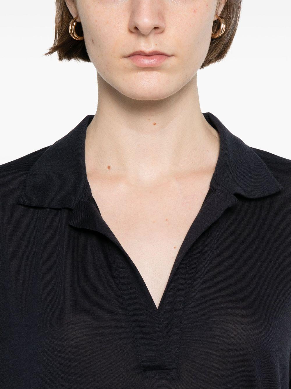 HERNO Polo a maniche corte in cotone blu 