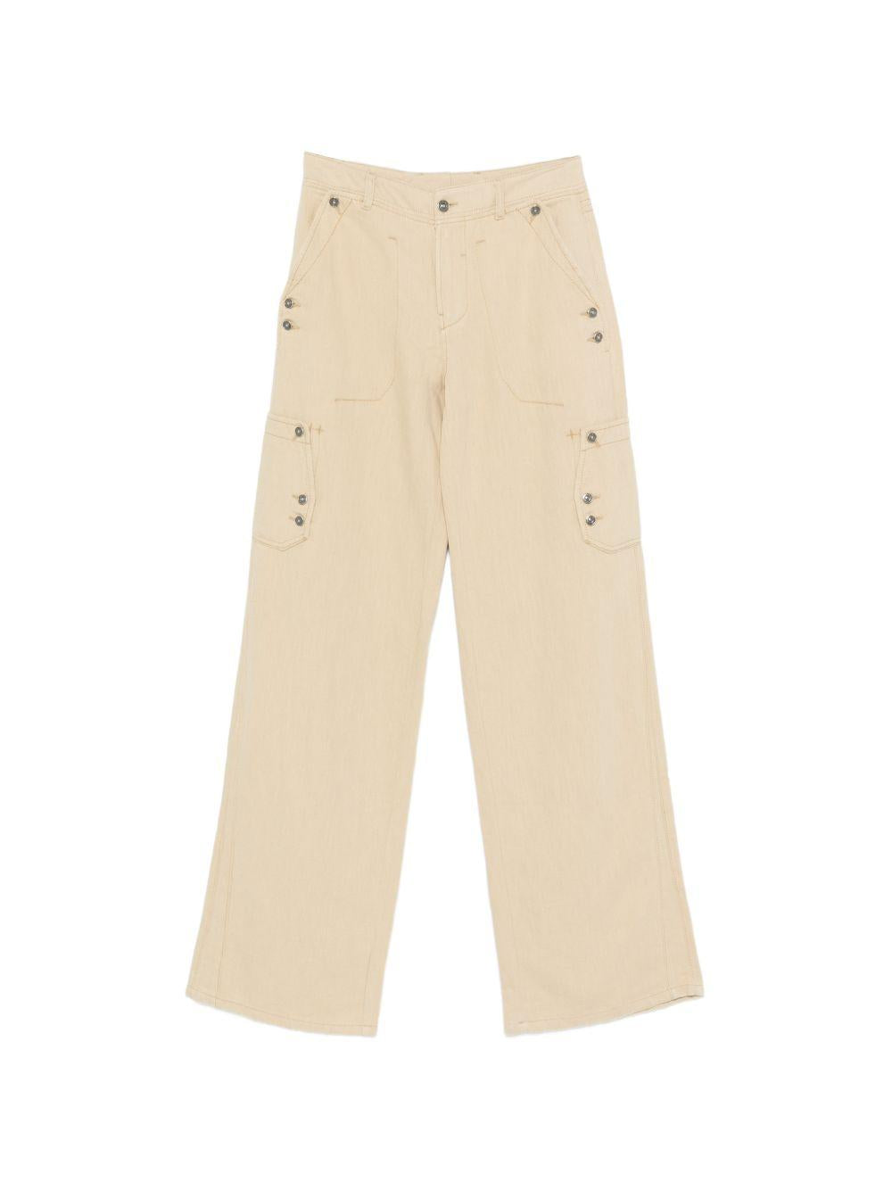 ERMANNO SCERVINO Jeans morbido in cotone e lino beige 