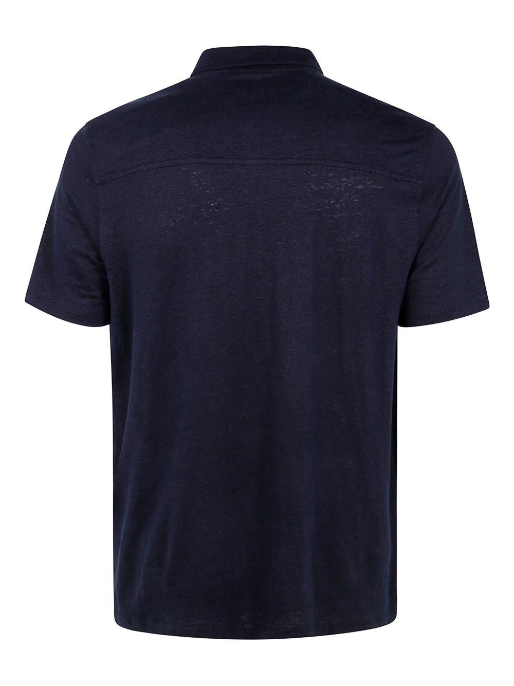 MAJESTIC FILATURES Polo in lino elasticizzato blu 