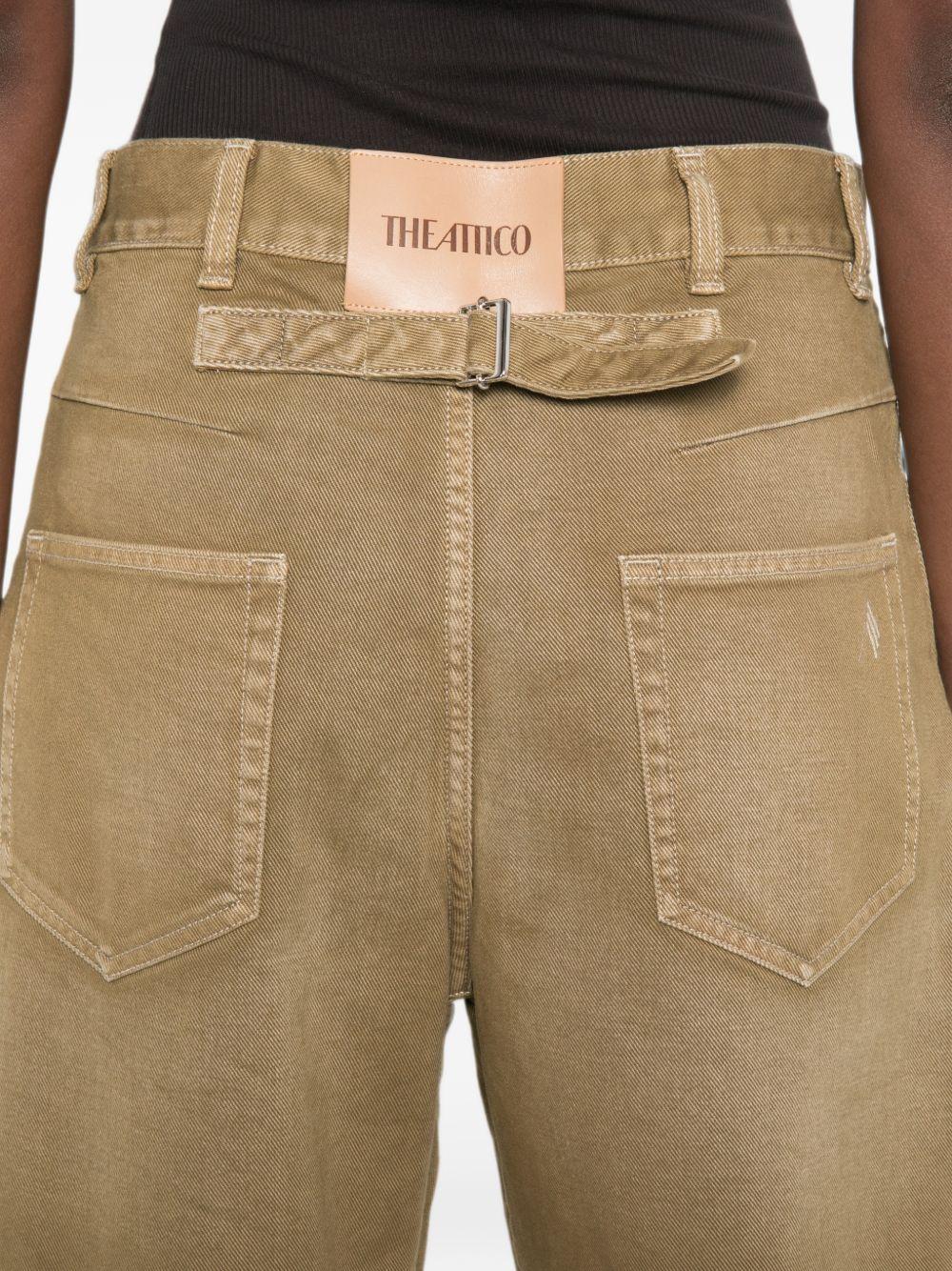 THE ATTICO Jeans Long Pants in denim lavato a vita alta 
