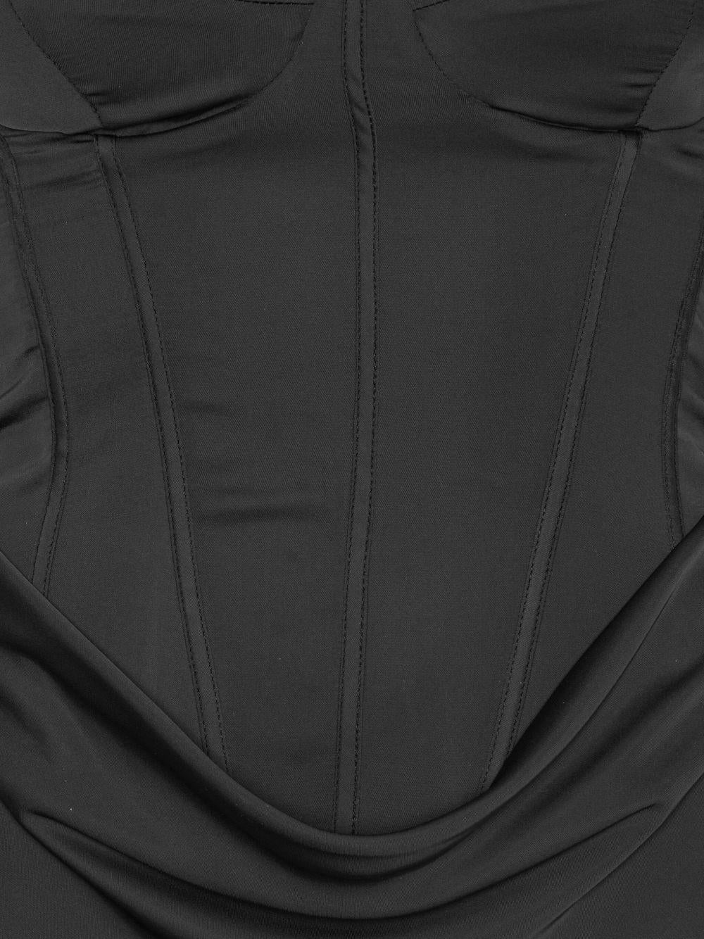 ROTATE Abito lungo nero con corsetto 