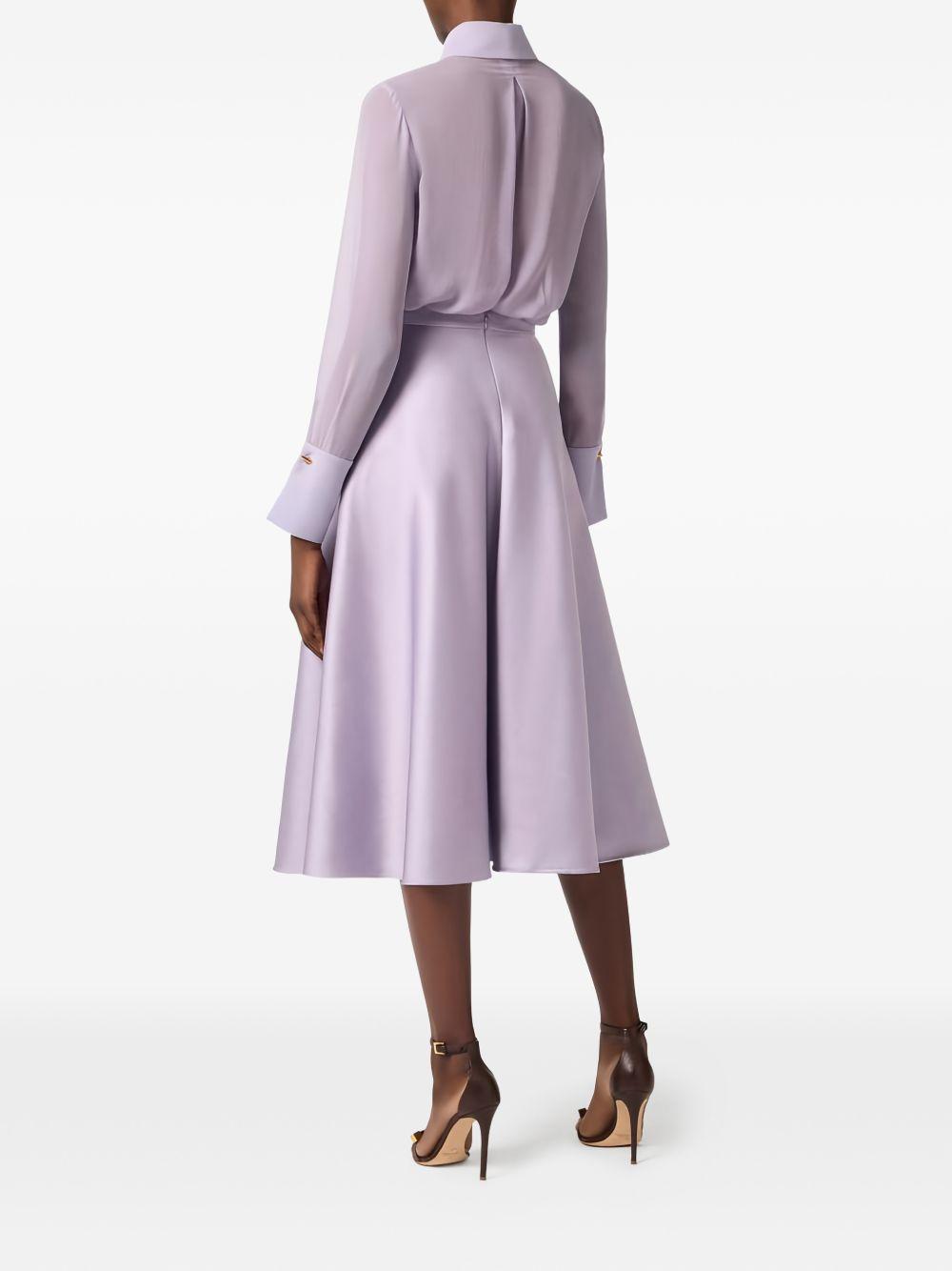 ELISABETTA FRANCHI Camicia a maniche lunghe in seta lilla 